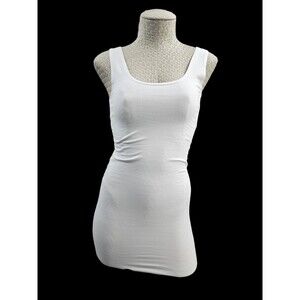 Lysse Women's XS White Legging Tank Top Long Tunic Length Blouse Shirt Tee EUC